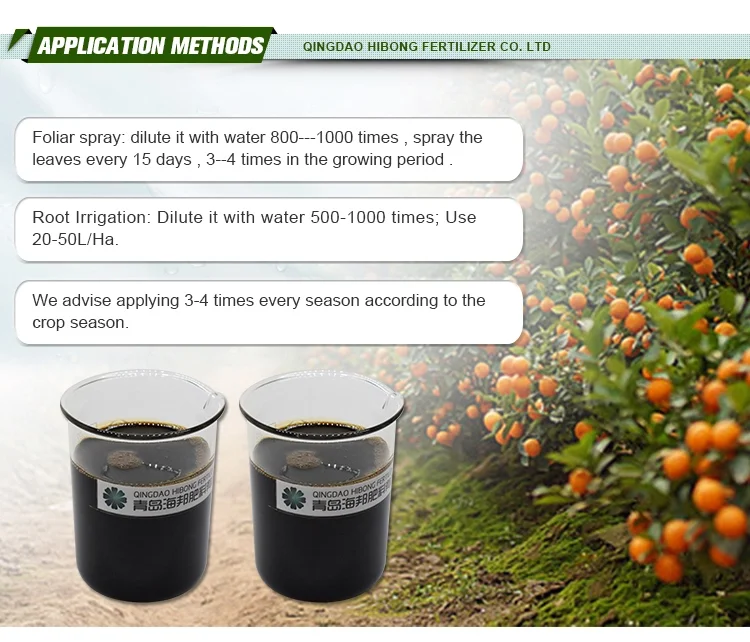 High quality liquid manufacturer for fruit trees fertilizers organic humic acid