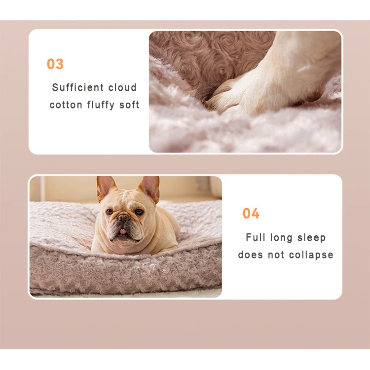 product luxury modern cat and dog bed factory wholesaled plush winter warm memory foam mat soft and comfortable detachable bed mat-53