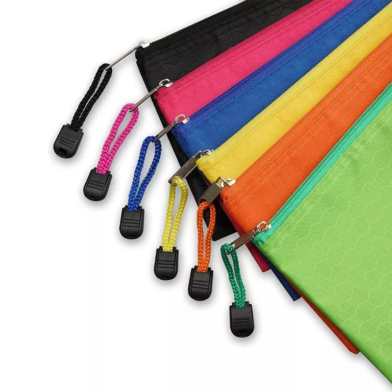 Custom Eco-friendly Portable School Student Pouch Canvas Fabric File Pen Pencil Bag