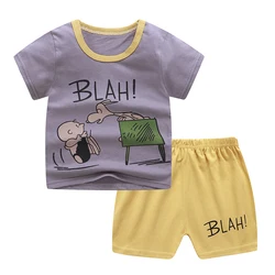 High Quality Hot Sale Baby Boys Clothing Sets Kids Clothing  short sleeve Clothes Cartoon Casual Cotton suit