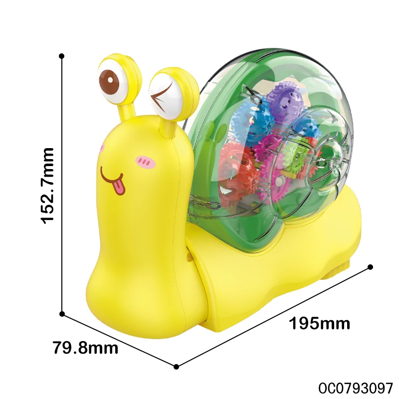 Wholesale dazzling lighted electric gear snail baby toys 2023 with music