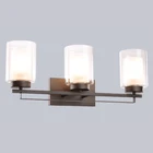 Wall Light Wall Lights Lighting Indoor Modern Wall Mount Light Dark Bronze 3 Light Glass Bathroom Vanity Wall Light