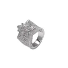Ring Original Hip Hop Men's High Quality Personalized Design Zircon Ring 18k Gold Plated Men's Ring