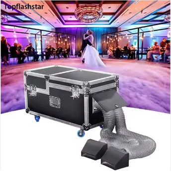 Water Fog Machine Double Tube 4000W High-Power Low Smoke Water Mist Machine Wetting Party Low Iying Fog Machine