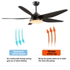 Smart Fan Light Fan 24W Led Glass Shade Simple Smart Silent Abs Blade Color Change Dimmer Cool Wind Light Ceiling Lamp Fan