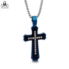 Pendant Stone Men Pendant New Design Stainless Steel Cross Pendant Necklace For Men Women CZ Stone