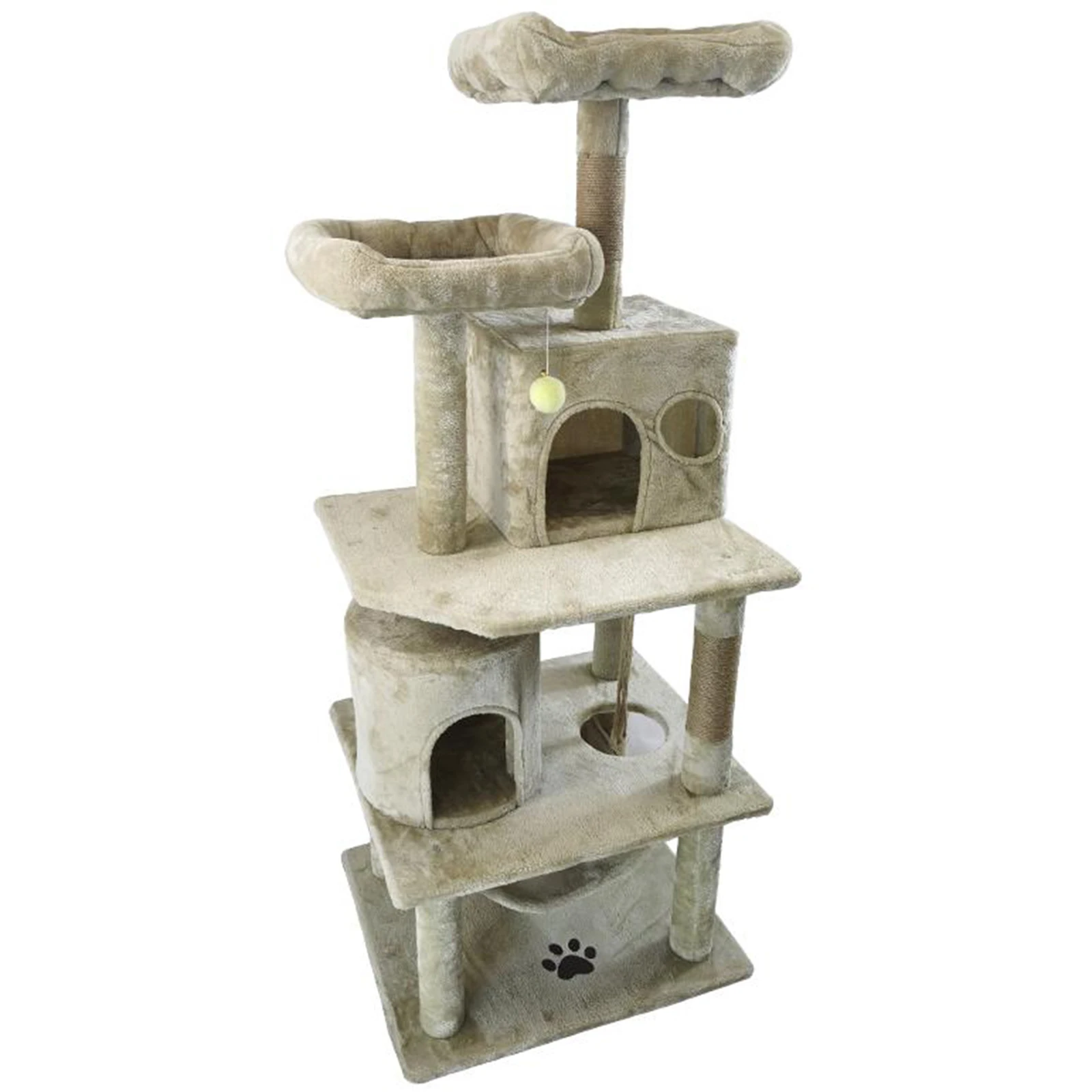 Wholesale Custom Cat Tree House with Scratching Indoor Cat Furniture Kittens Cat Tower with Soft Plush Perch Scratcher Posts