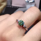 Zircon New Dainty Wedding Ring With Shiny Cubic Zircon Green Moissanite Diamond 4 Claw For Women Engagement Open Ring