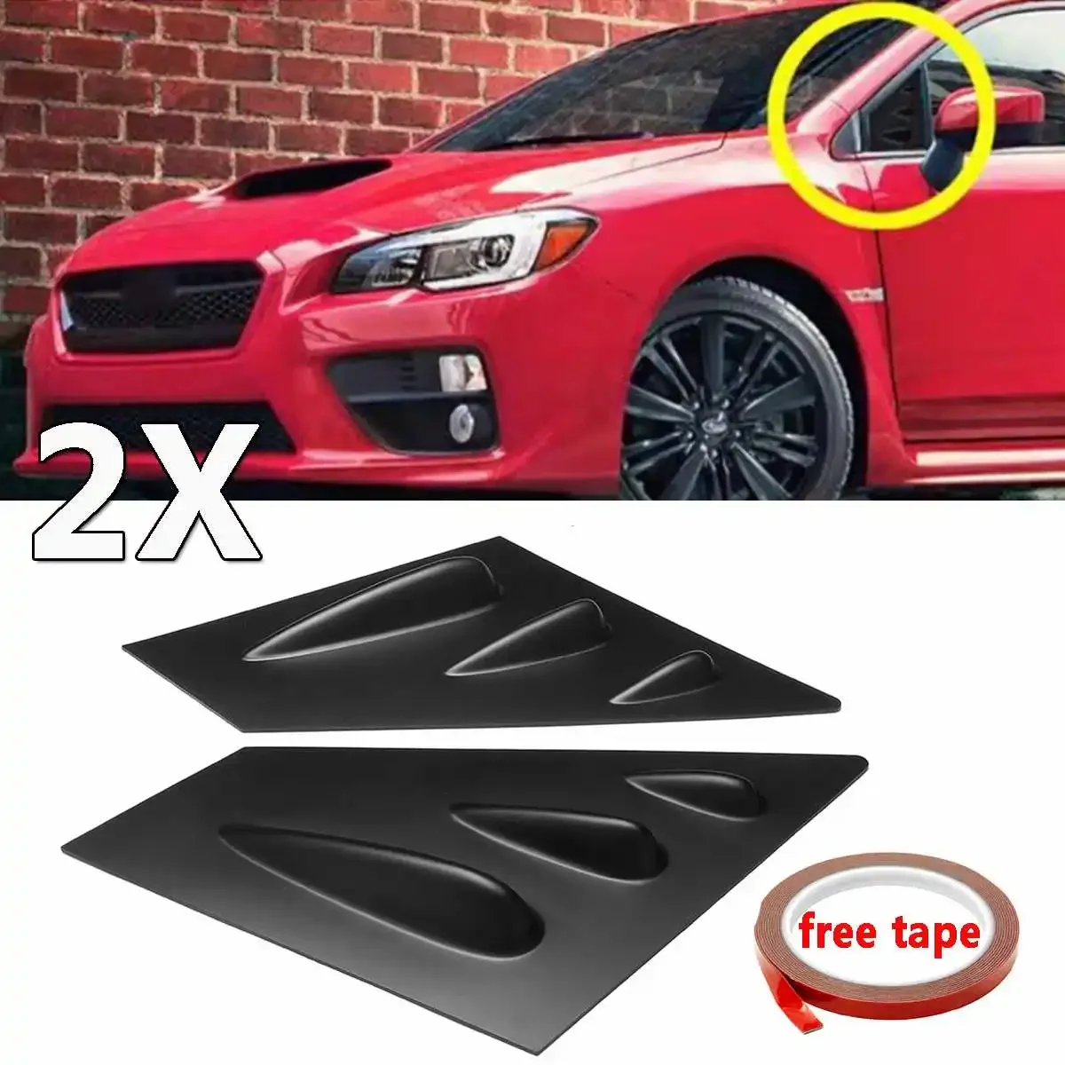 Carbon Fiber Look A Pair Car Front Window Louver Side Vent For Subaru