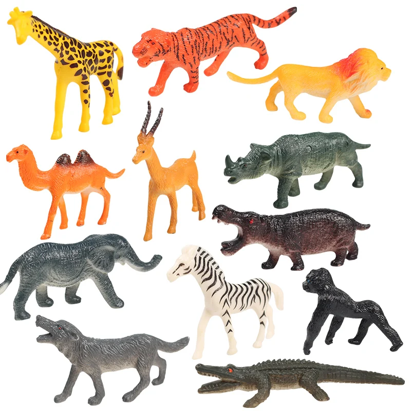 Cartoon Kids Educational Toys Plastic Wildlife Anime Figure Tree Simulation Dinosaur Animal Model