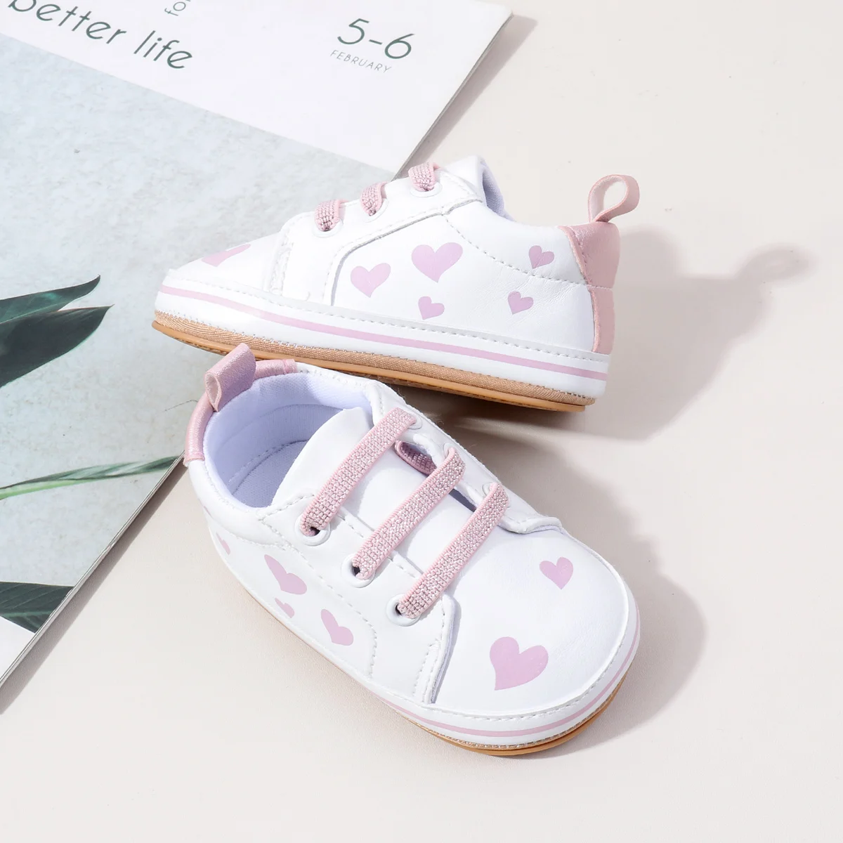 White PU Baby Girl Sport Shoes Breathable Anti-Slippery Fashion Trend for Toddler Spring Autumn Seasons factory