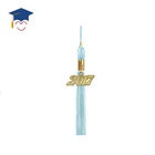 School Uniform Schooluniform Sky Blue Shiny Graduation Cap For School Uniform With Tassels