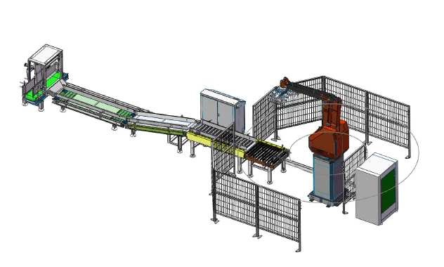 New Design Automatic Palletizer High Position Stacking Water Bottle Cartons And Palletizing Packs On Pallet Wrapper Stretch Film