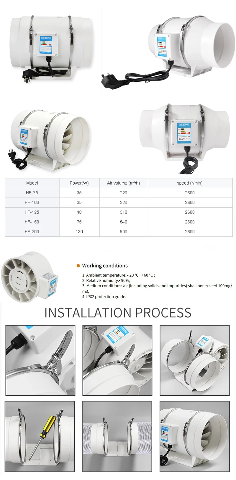 Flow In-line Duct Fan, 4'', 5'', 6'' - detail 4