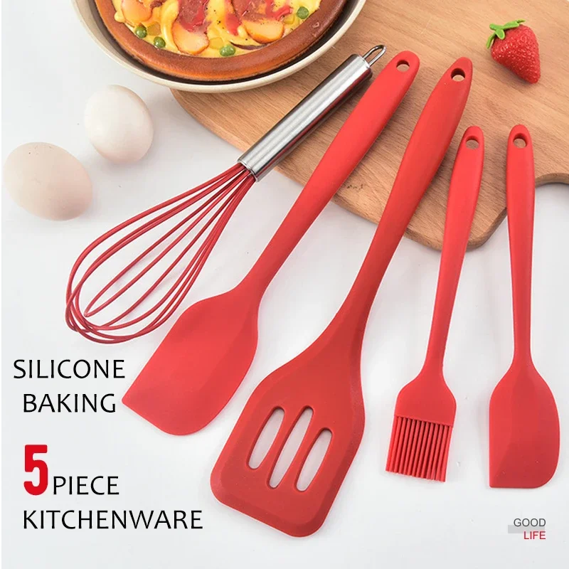 product heat resistant silicone 5 piece fork set dishwasher oven safe for premium kitchen experience-1