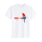 Shirt 2021 Custom T / C Parrot On A White Background Honduras Election Shirt Honduras Flag Pattern Men's T-shirt