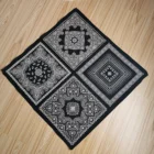 Square Scarf Scarf And Scarf Black And White Reactive Print High Quality 100% Cotton Square Bandanas Scarf