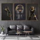 Pictures Wall Art Prints Hot Sale Wall Art Prints Pictures African Posters 3 Panels Black African Canvas Painting