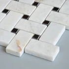Tiles Tile Marble Tile 30.5 X 30.5cm Polished Thin Gold White Mosaic Marble Tiles For Floor