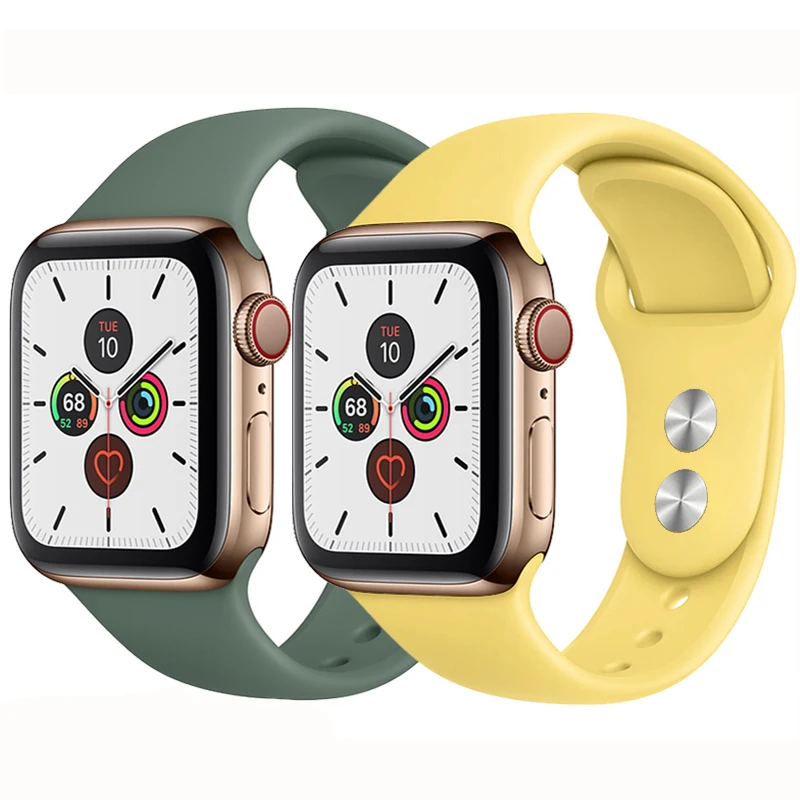 Soft Silicone Sports For Apple Watch Band Strap 5 4 3 2 1 38mm 42mm Bands  Rubber Watchband For Iwatch Series 5 4 40mm 44mm - Buy For Apple Watch Band  Strap Product on Alibaba.com