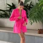 Lace High Quality Solid Color Cardigan Lace Up Suit Female Blazer Dress Women Suits Office Formal