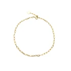 Real Gold Bracelet Popular Fine Jewelry 14K Real Solid Gold Paper Clip Link Chain Bracelet Wholesale