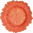 Coral Wedding Charger Plates DEACORY Wholesale Custom Coral Charger Diner Plate For Wedding Restaurant