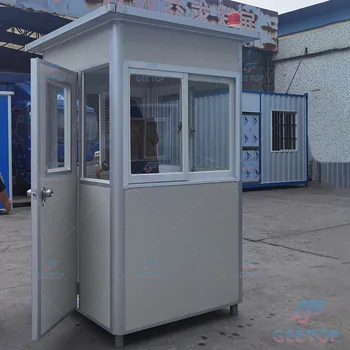 Color Steel Sandwich Panel Outdoor Prefabricated Kiosk Security Guard Booth Sentry Box For Sale