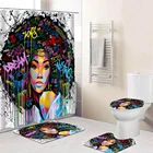 Bath Rugs Foam Bath Rug New Design Memory Foam Decorative Shower Curtain Floor Mat Print Women African Girl Bath Rugs