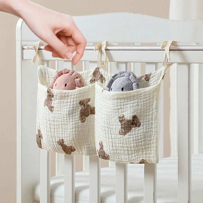 Newborn Baby Hanging Diaper Storage Bags Hanging Basket Bedside Bed Fence Bed Storage Bag Baby Bed Hanging Storage Bag