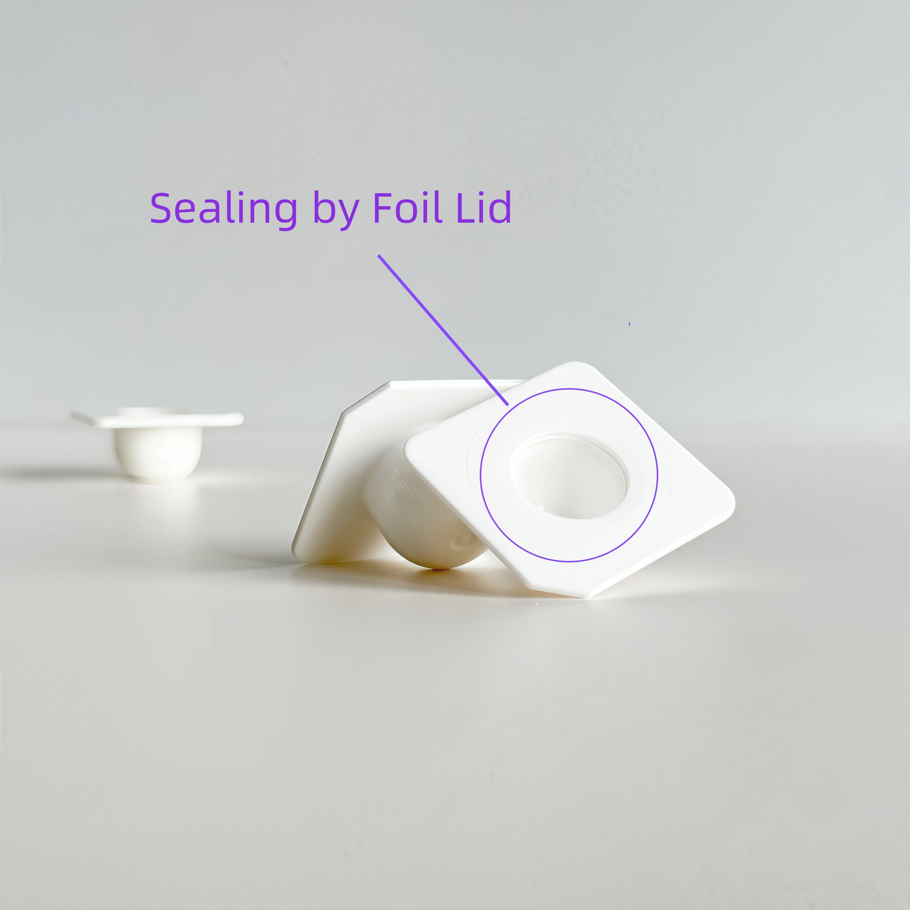 Disposable 2.5ml Plastic PP Cup with Aluminum Foil Lid for Cosmetic Use in 36.5*36.5*1.7mm Diameter