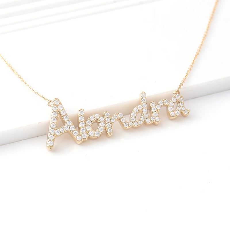 Diamond Name Necklace 10k Gold 