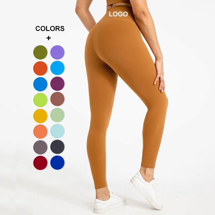 INS 29 Colors S-XL Naked Feeling High Waist Tiktok Leggings Tummy Control Butt Lift Tights Pants Gym Leggings For Women