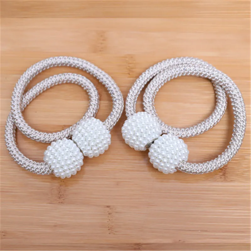 Pearl Magnetic Magnetic Ball Curtain Tie Rope Backs Holdbacks Buckle Clips Accessory Rods Accessoires Hook Holder R1567