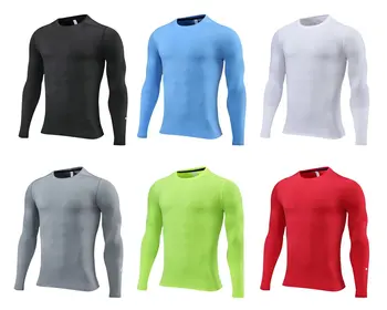 quick drying long sleeve T-shirt physical fitness high elastic tights running Jogging sports gym men's top training clothes