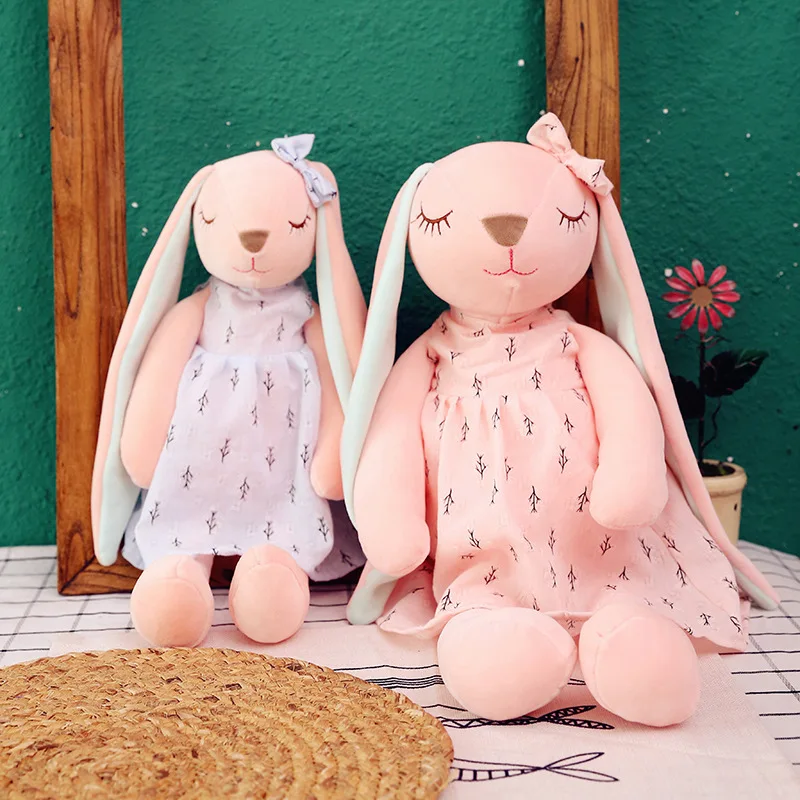 Cute Kawaii Cartoon Long-eared Rabbit Doll Baby Soft Plush Toy Children Rabbit Sleeping Stuffed Animal Toy