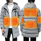 Coat Smart Heated Down Jacket 100% Polyester Rechargeable Battery Fashion Heating Down Coat For Men