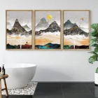 Artwork 3 Piece Framed Canvas Home Artwork Decoration Abstract Color Block Canvas Wall Art For Living Room
