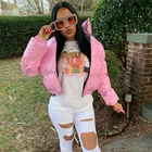 Jacket 2021 Women Bubble Coat Customized Your Own Logo Casual Short Zipped Bubble Coat Down Puffer Jacket