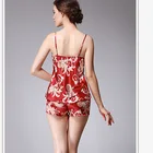 Ladies Sleeping Wears 2020 Ladies Pants Satin Printed Pajamas Set