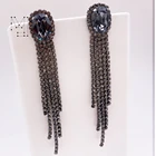 Earrings Promotion Black Hematite Electro-Plating Women Earrings Charms Jewelry Black Diamond Cup-Chain Earrings