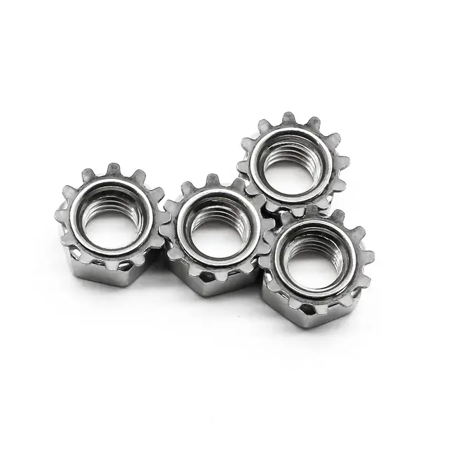 Cheap Keps Nuts M3 M4 M5 M6 M8 M10 Carbon Steel Zinc Plated K Nuts Custom Hex Multi Serrated Toothed Washer Galvanized Lock Nut