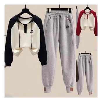 Autumn and Winter Women's New Fashion Sports Sweater Two piece Set Loose Women's Wholesale