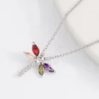Necklace Set Colorful Dubai Bridal White Gold Necklace Zircon Dragonfly Necklace Earrings Jewelry Set