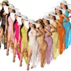 Beachwear Hot Sale Hollow Out Tassel Dress Sexy Corchet Bikini Cover Up Beachwear