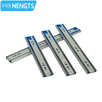 Three Section Buffer Zinc Plated Telescopic Drawer Slides for Furniture Cabinet Ball Bearing Slide for Kitchen Use Packed in Bag