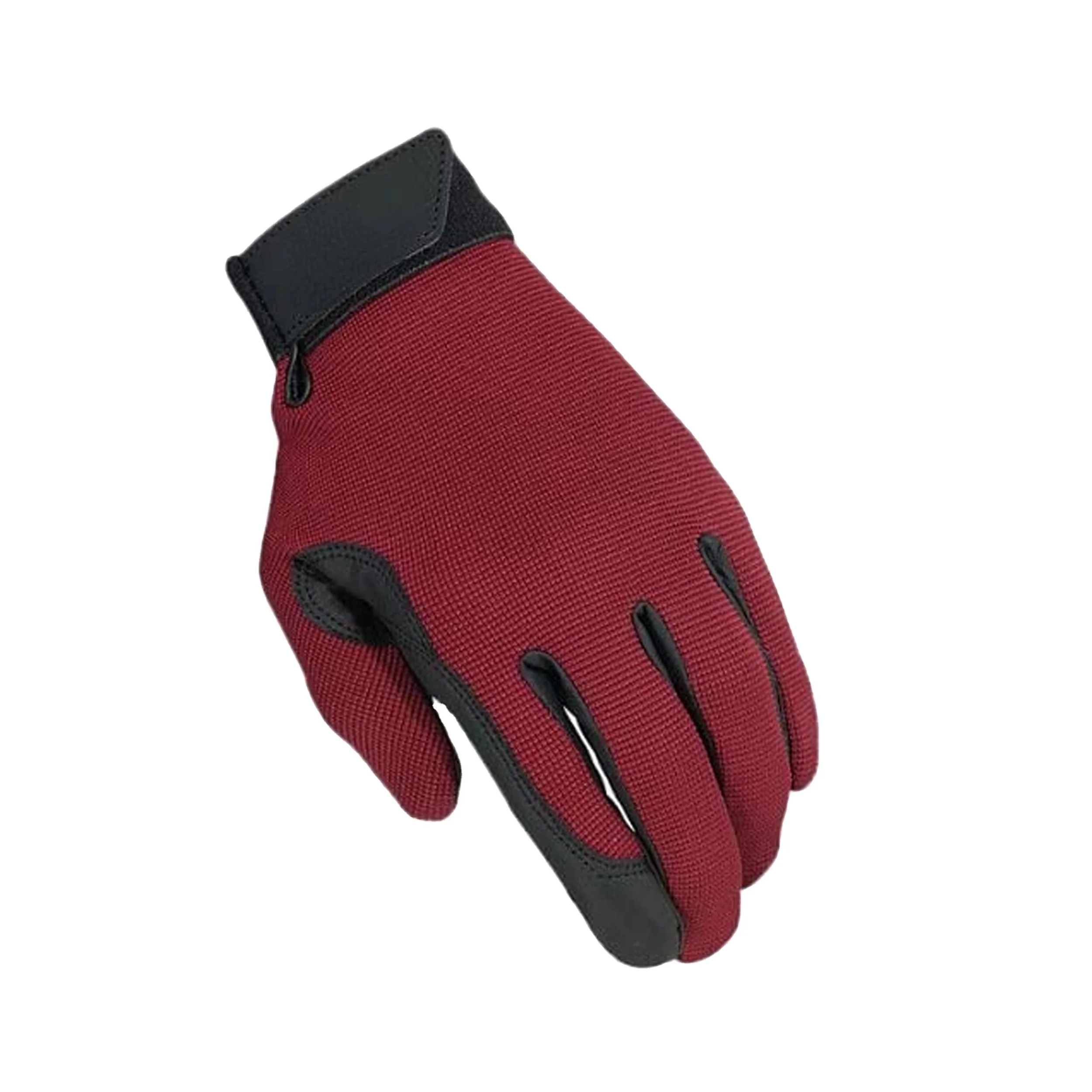 red horse riding gloves