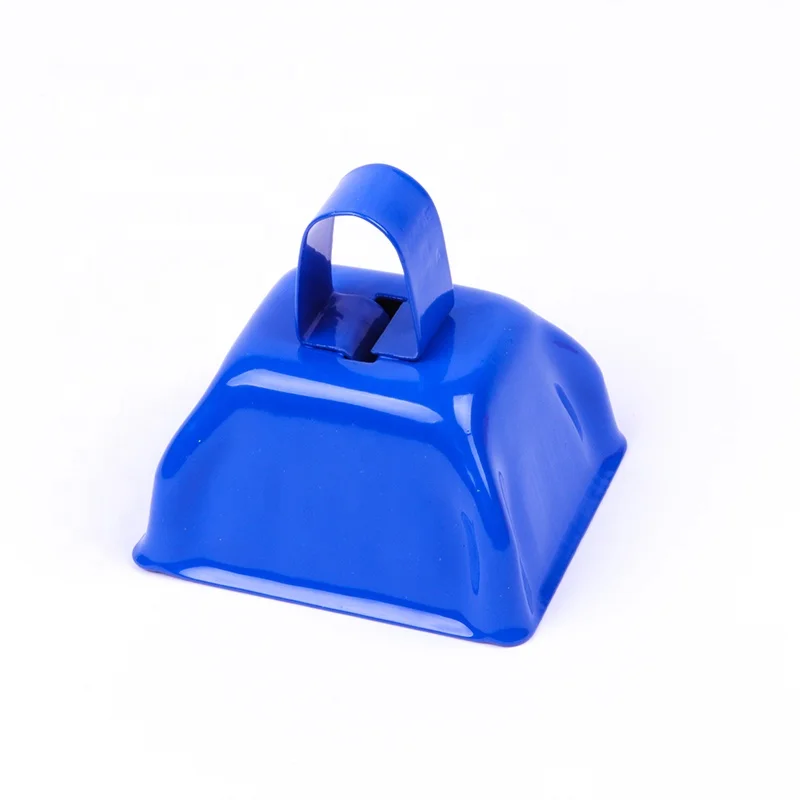 Wholesale Custom Logo Printed Sport Game 3 Inch Metal Cow Bell Noise Maker with Handle Metal Cowbell