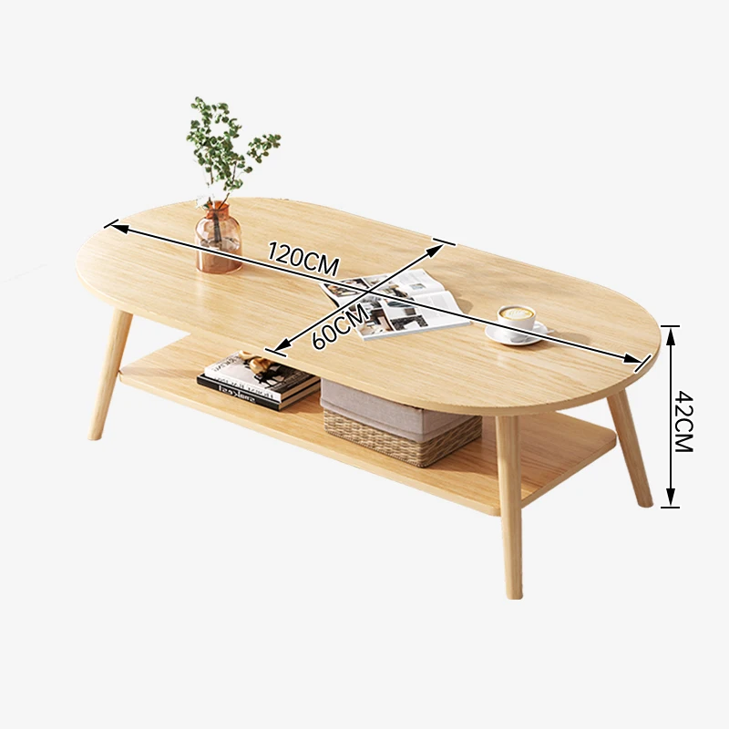 Wholesale simple oval frame coffee table with pvc wooden legs