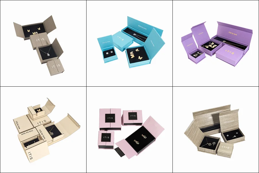 luxury custom logo jewelry box paper gift packaging for rings necklaces fine accessories-2